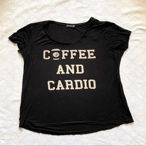 Coffee And Cardio Scoop Neck Graphic Tee